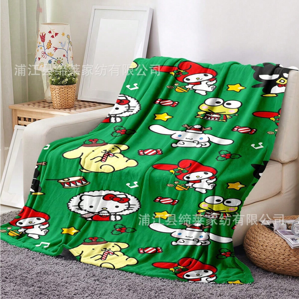 (Christmas 19, 150*200cm(square gram weight 270)) Christmas Sanrio Kuromi Hello Kitty flannel blanket-image-OPC-PKH8J68-NEW