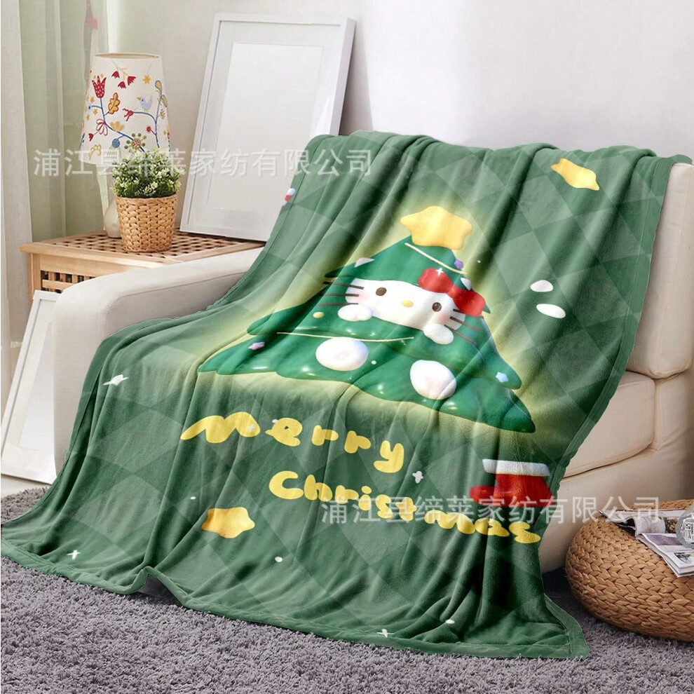 (Christmas 17, 130*150cm(square gram weight 270)) Christmas Sanrio Kuromi Hello Kitty flannel blanket-image-OPC-PKH8HW5-NEW