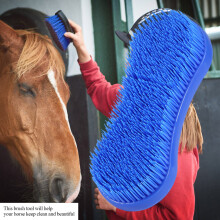 Professionelle Silikon-Pferdebürste, 16,3 cm Tragbares Reitsport-Tool