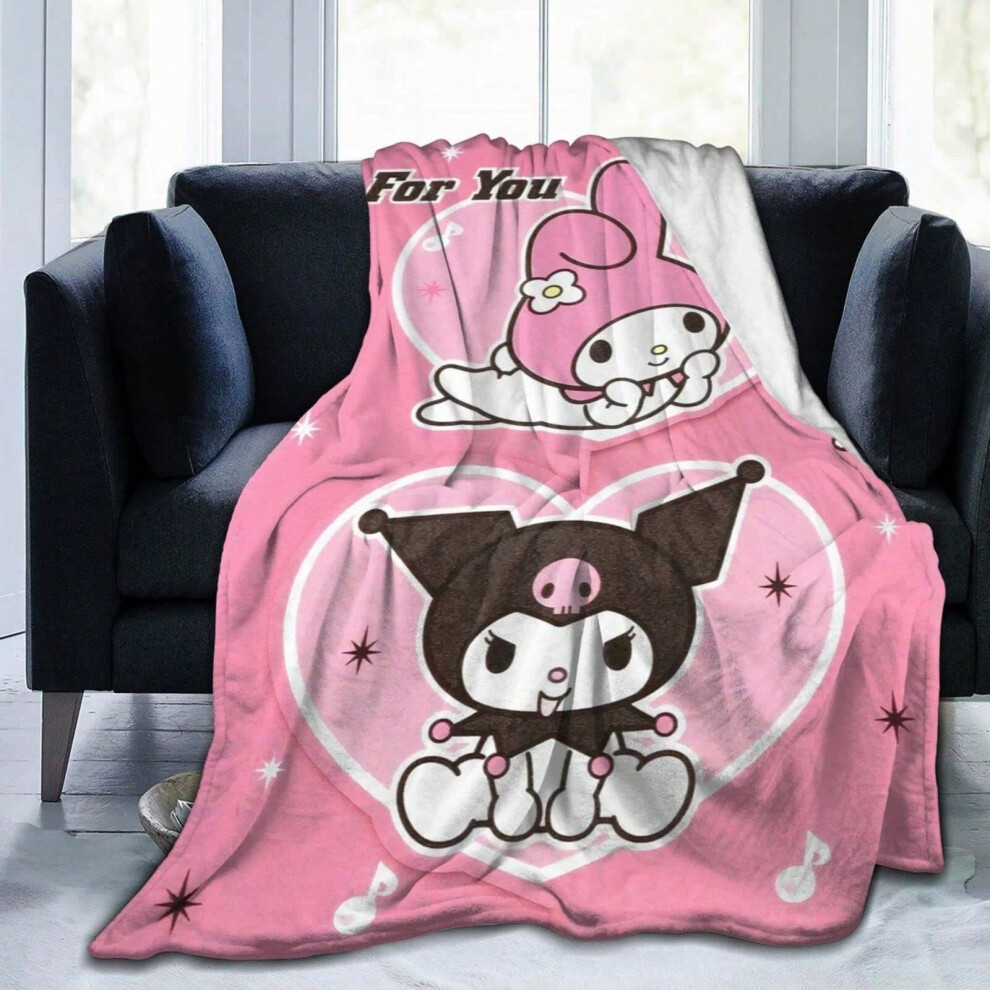 (Style C, 100*150cm) Kuromi Melody Blanket Sanrio Flannel Blanket Cute Cartoon Blanket-image-OPC-PKH8KC9-NEW