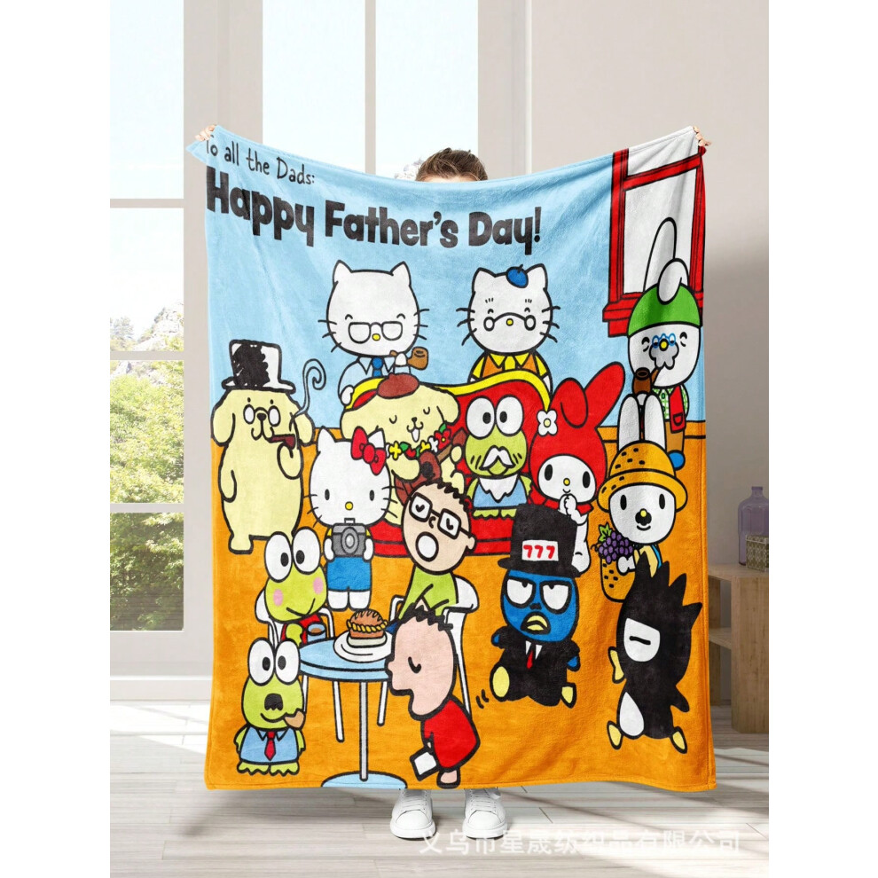 (Figure 6, 130cmÃ150cm) Halloween Sanrio Kuromi Hello Kitty Flannel Blanket Throw-image-OPC-PKH8KXY-NEW