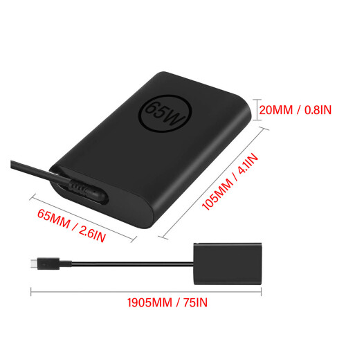65W PD Laptop-Ladegerät Adapter, USB-C Netzteil, ABS-Material 1