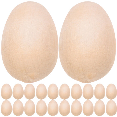 250Pcs High-Density Wooden Eggs Unpainted Easter Decor