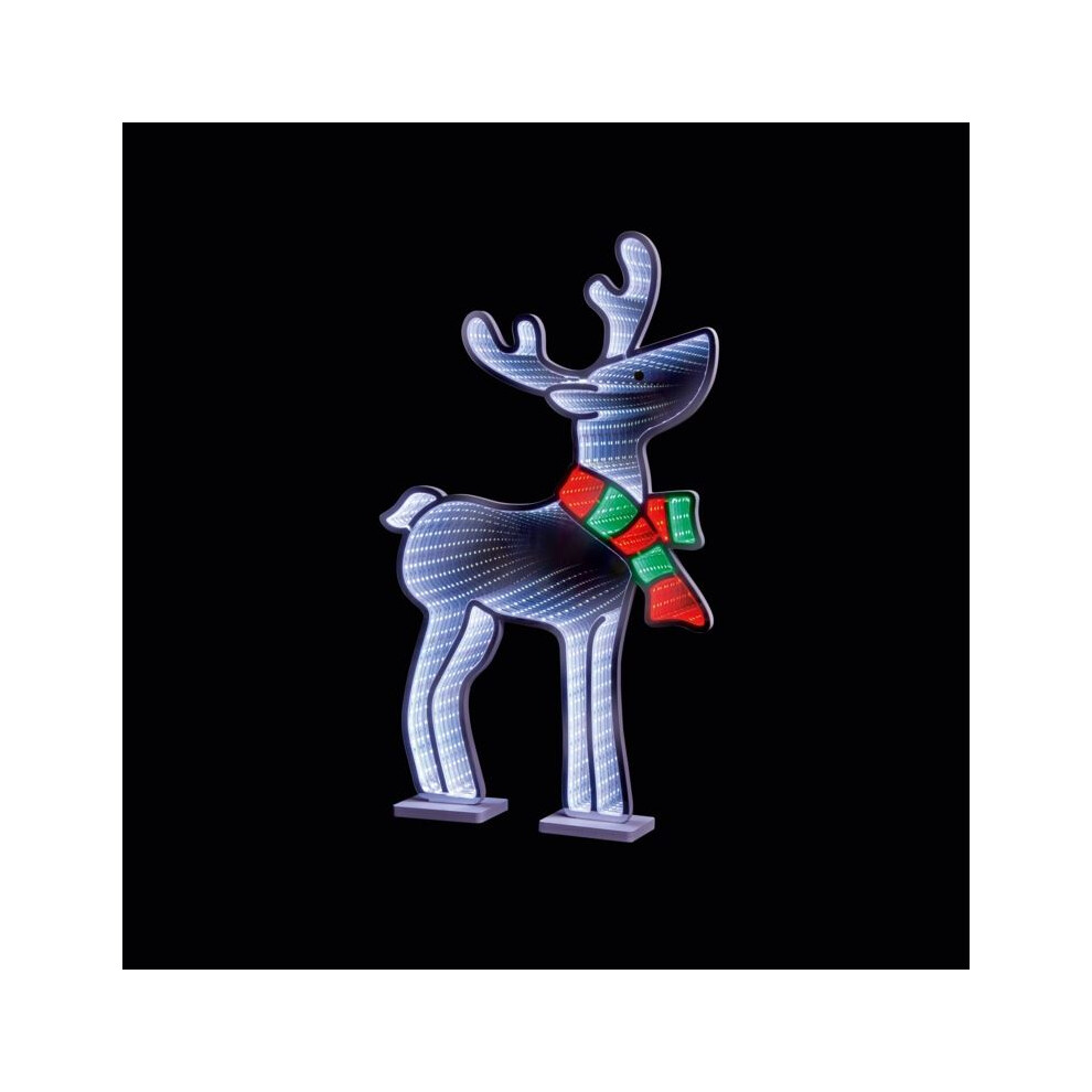 Premier - Standing Reindeer With Scarf Infinity Decoration - 59.5Cm