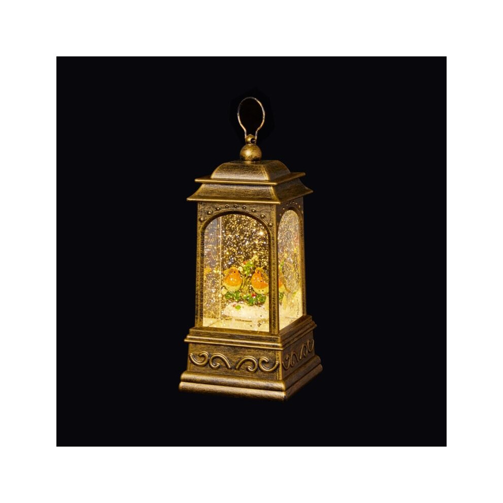 Premier - Robin Scene Water Spinner Lantern - 21Cm