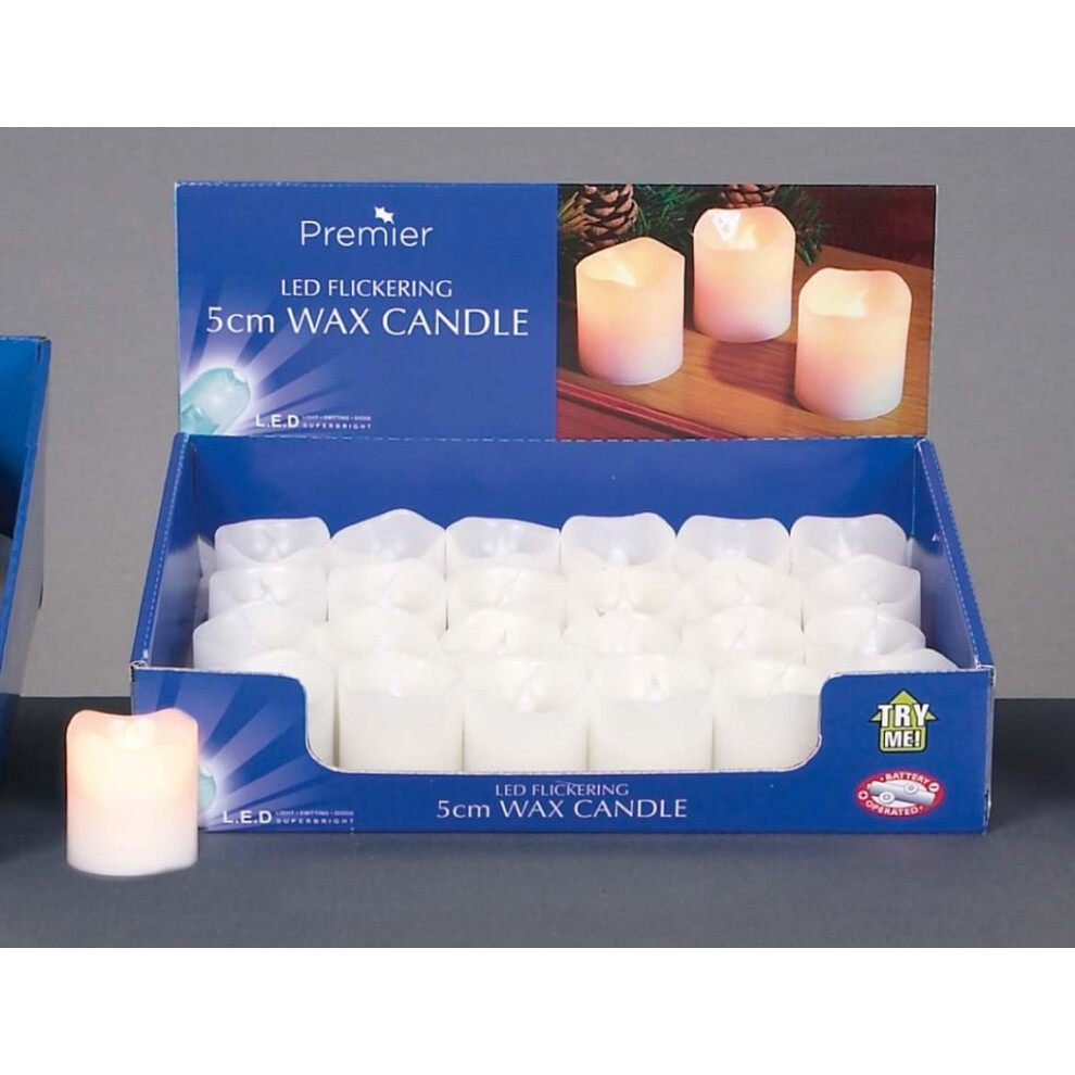 Premier - Flicker Wax Candle - 5Cm Cream