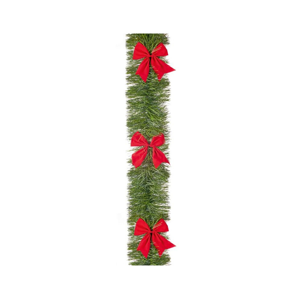 Premier - 4-Ply Green Tinsel With Red Bows - 5 x 20
