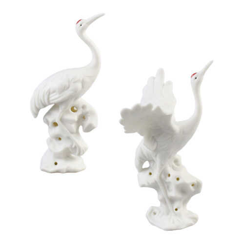 4Pcs White Ceramic Party Crane Decoration Table Ornament Gift 1