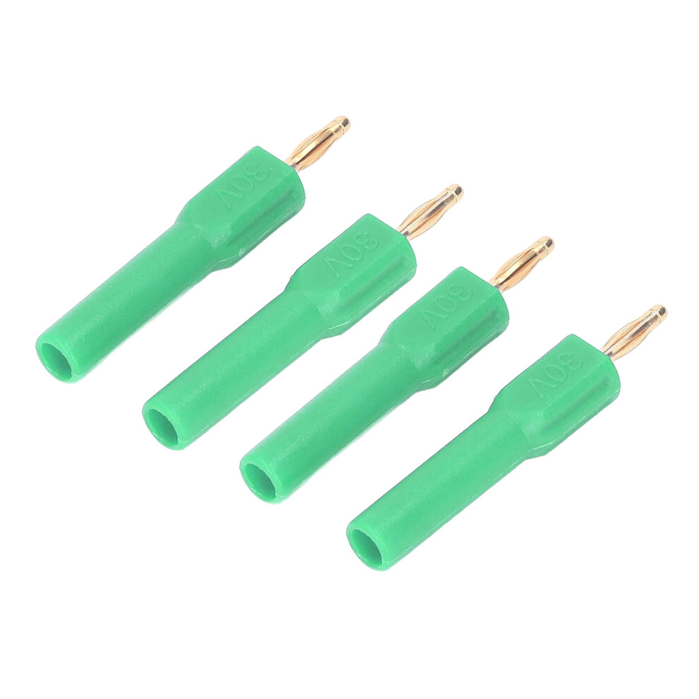 10Pcs Green Banana Plugs Adapter 2Mm Male To 4Mm Female Gold Brass 30V 4971349727339