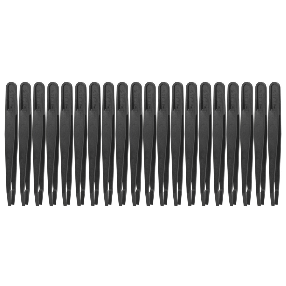 20Pcs Anti Static Tweezers Carbon Fiber Curved Tip