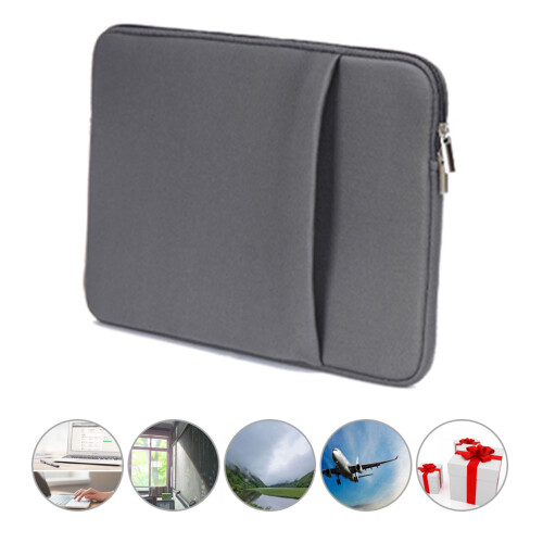 Soft 13-17" Laptop Sleeve with Front Pocket, Grey