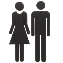 1 paar sanitair identificatieborden vrouwen badkamer