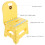 Compact Yellow Plastic Folding Stool Comfortable Portable Chair 10