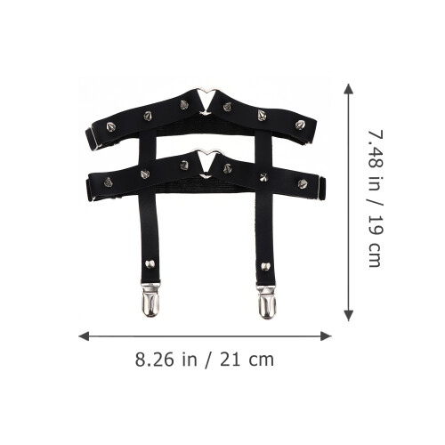 1Pc Chic Black Punk Leg Ring Alloy Adjustable Stretchy Garter 1