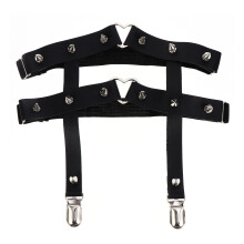 1Pc Chic Black Punk Leg Ring Alloy Adjustable Stretchy Garter