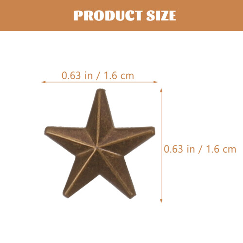 Star Studs Multi Metal Round Studs Rivet 150pcs 0.3x0.3in 1