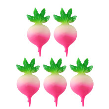 10Pcs Lifelike Pink Resin Radish Fake Vegetable Educational Toys