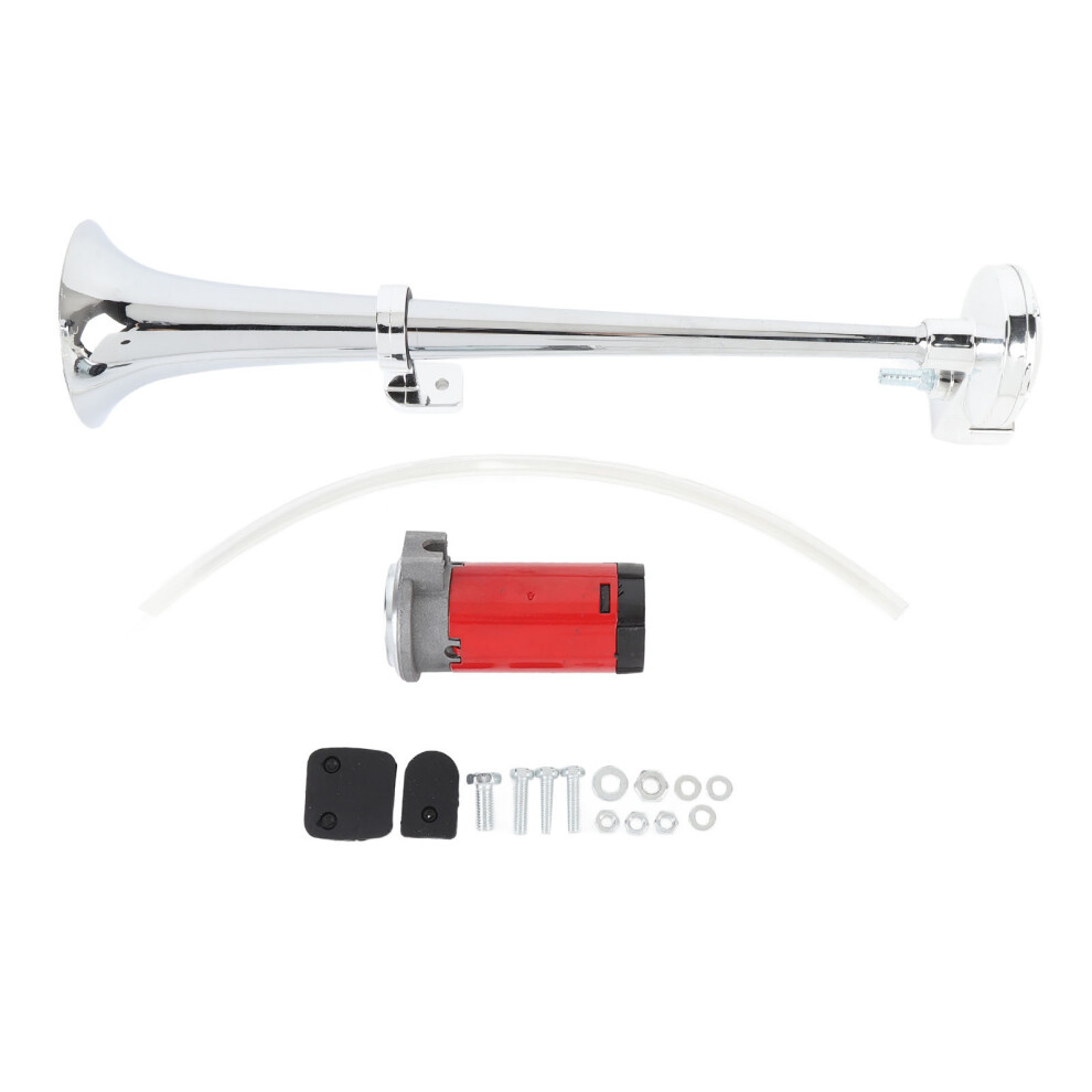 Dc 12V Car Air Horn Zinc Alloy 135Db Loud Chrome Red 8320539364698