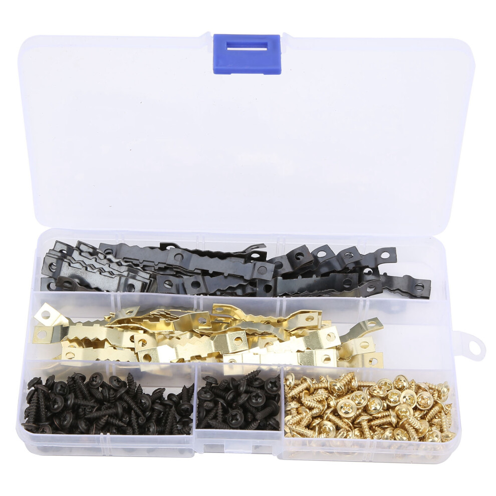 120Pcs Picture Hanger Set Metal Double Hole Frame