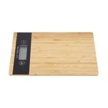Bambus LED Küchenwaage 23x16x2,2 cm, ungiftige Küchenwaage für Lebensmittel & Medizin