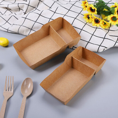 50Pièces Plateau Snack Papier Compartimenté Pour Camping 2