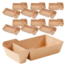 50Pièces Plateau Snack Papier Compartimenté Pour Camping