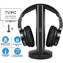 Wireless TV Headphones with 2.4G Digital RF Transmitter - Hi-Fi On-Ear Headset for Home TV Watching