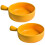 2 pcs yellow ceramic round baking plates with handle for kitchen use 4