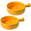 2 pcs yellow ceramic round baking plates with handle for kitchen use 2