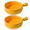 2 pcs yellow ceramic round baking plates with handle for kitchen use 8