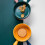 2 pcs yellow ceramic round baking plates with handle for kitchen use 5