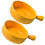 2 pcs yellow ceramic round baking plates with handle for kitchen use 1