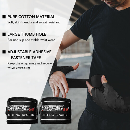 3 Meters Boxing Hand Wraps Inner Gloves Wrist 2