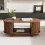 Oak Coffee Table with 2 Sliding Doors & Hidden Storage, 100x50x40cm 1