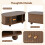 Oak Coffee Table with 2 Sliding Doors & Hidden Storage, 100x50x40cm 5