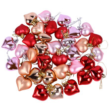 72Pcs Colorful Electroplate Plastic Heart Baubles Wedding Decoration