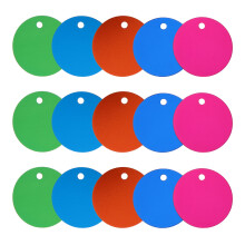 25 stuks aluminium ronde lege tag voor puppy trekkoord hanger