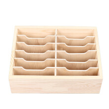 12-Compartment Wooden Cell Phone Storage Case for Home Classroom & Office Use