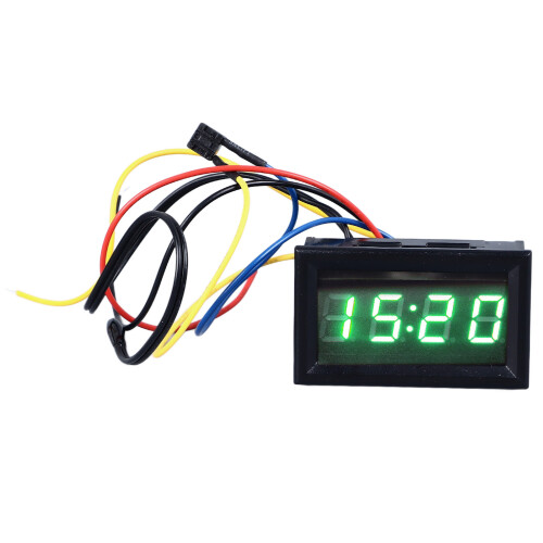 3-in-1 Digital Thermometer LED Clock Voltmeter, Nightlight, ABS 2