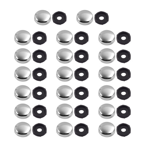 20Pcs Flat Advertisement Fixing Screws Cover Decorative-Silver