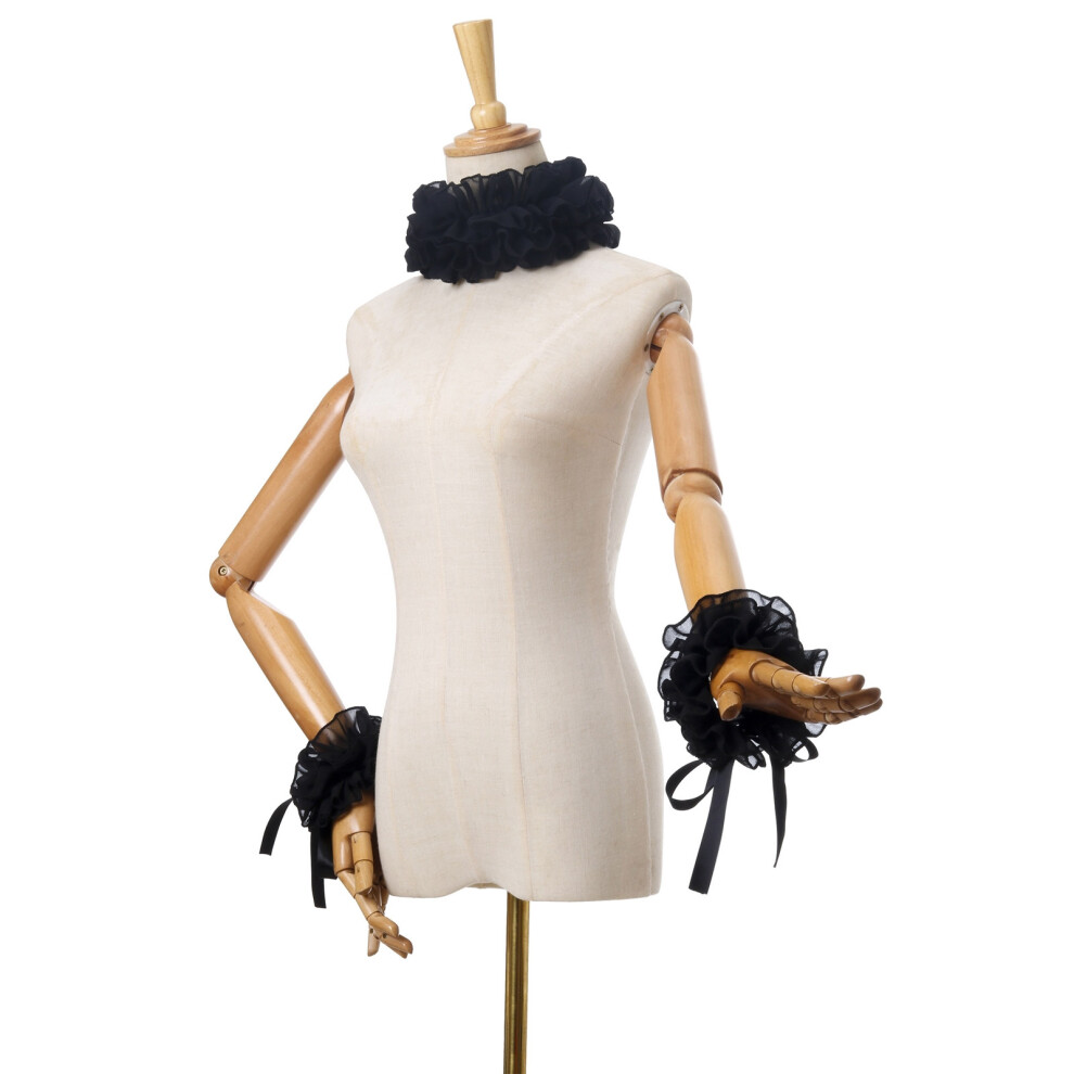 Victorian Renaissances Black Ruffled Clown Choker-black suit-image-OPC-PKHB6ZP-NEW