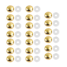 20Pcs 16mm Mirror Screws Caps Decorative Screw with Caps-Gold