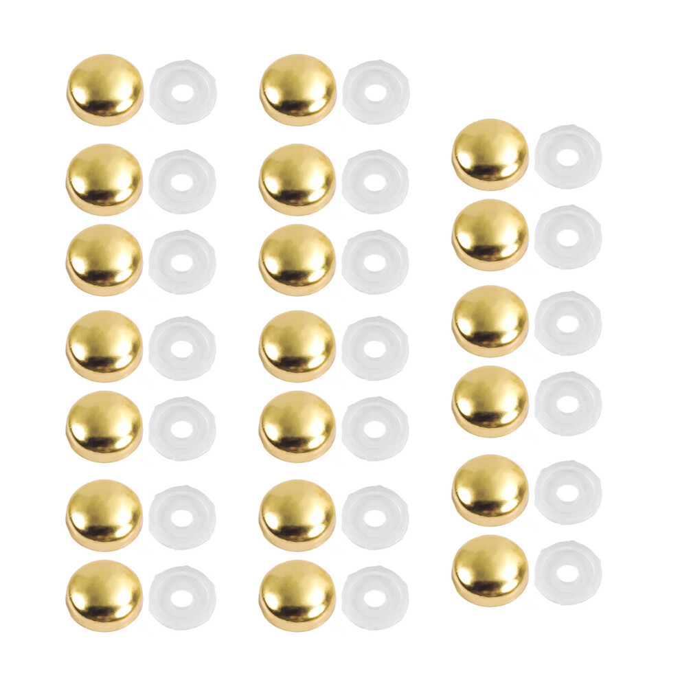 20Pcs 16Mm Mirror Screws Caps Decorative Screw With Caps-Gold 7751000168360