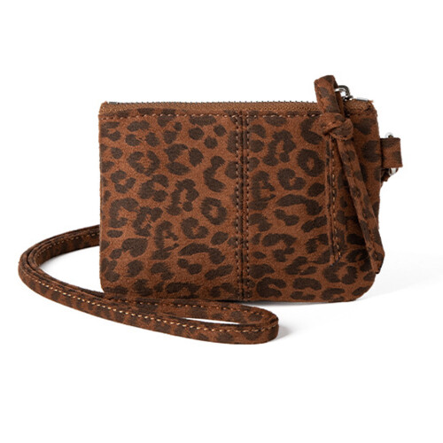 Lightweight Leopard ID Badge Holder Wallet-brown leopard print