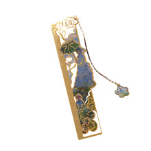 Creative Hollow Bookmarks Metal Bookmarks-woman holding paraso