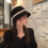 Handmade Woolen Hat Elegant Bowknot Belt Decorated Sun-White 5