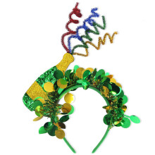 Green Clovers Headbands Soft Comfortable-Beer Bottle Color St