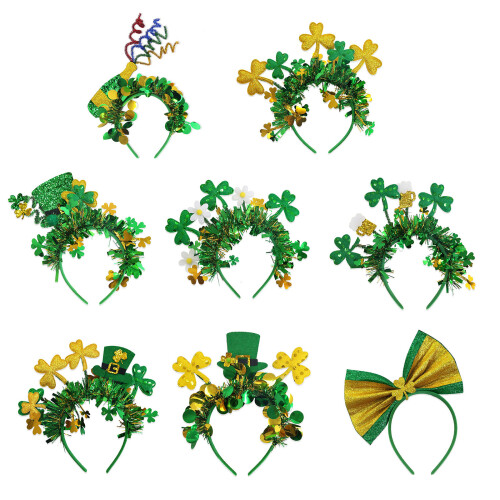 Green Clovers Headbands Soft Comfortable-Beer Bottle Color St 1