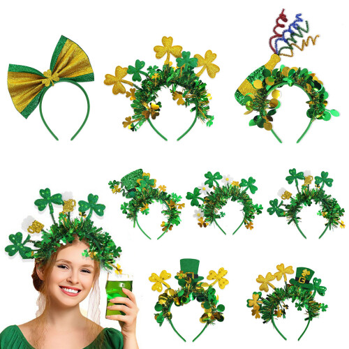 Green Clovers Headbands Soft Comfortable-Beer Bottle Color St 2