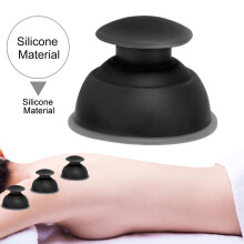 Silicone Feuchtigkeitsabsorber Anti-Cellulite Vacuum-Punktionstasse Massage (Schwarz)